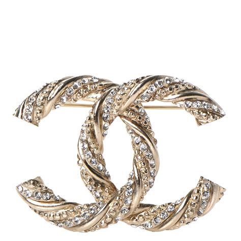 chanel light gold cc twist brooch|chanel brooches for women.